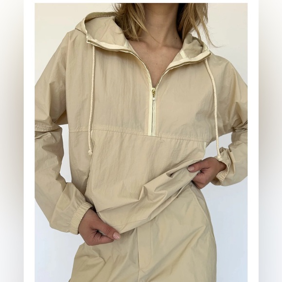 Donni quarter zip windbreaker jacket size large in beige - Picture 10 of 10